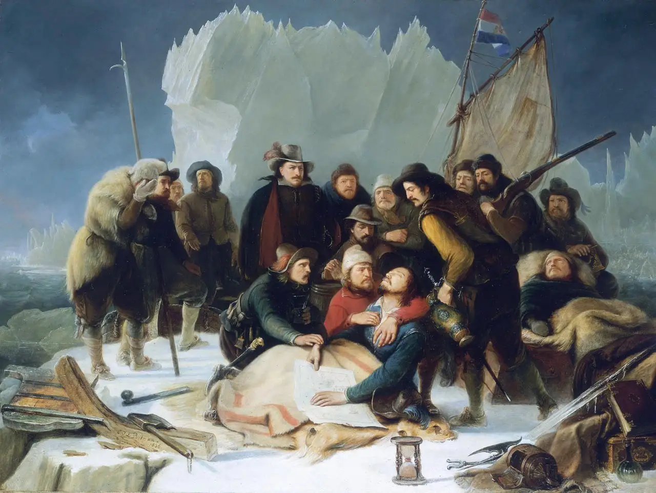 Het schilderij 'De dood van Willem Barentsz'