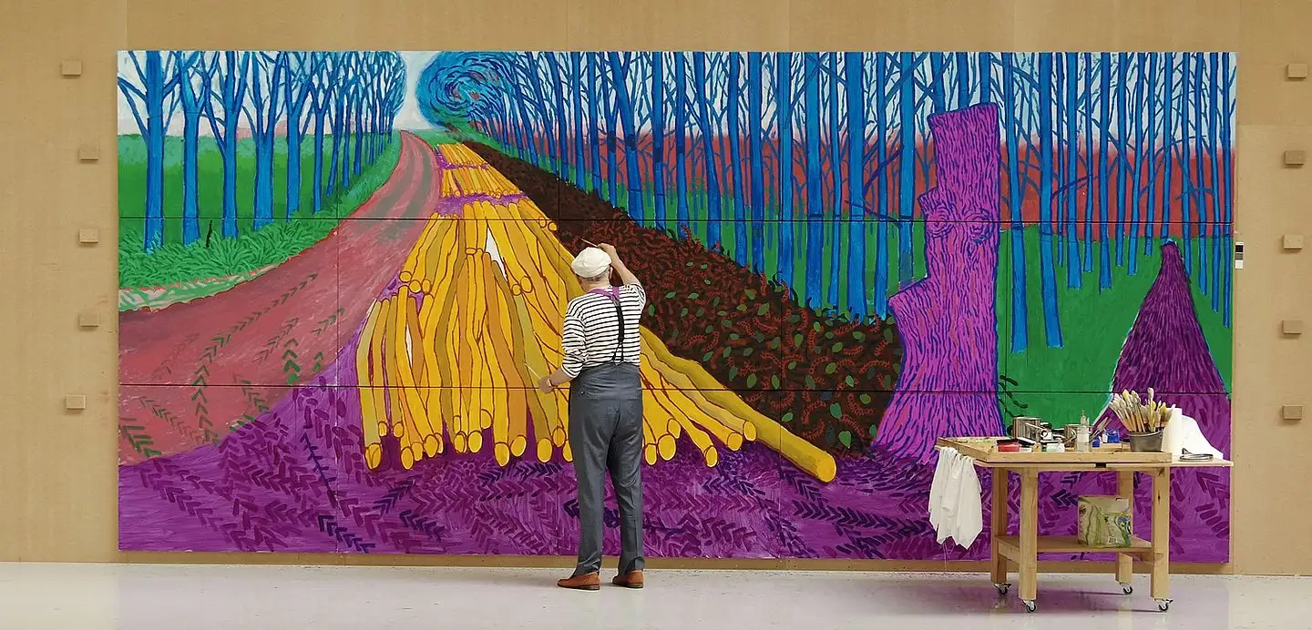 Kunstenaar David Hockney in het documentaire programma Close Up